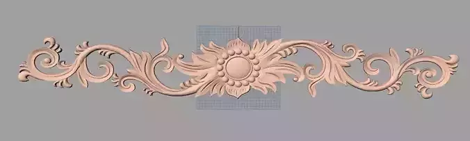 Furniture decorative flower 3D STL model for CNC carving E058