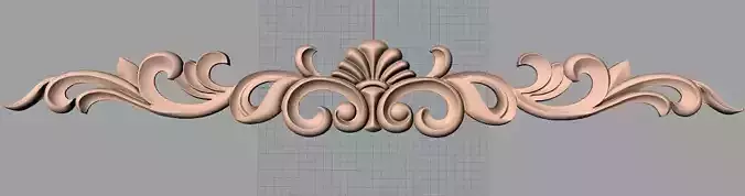 Furniture decorative flower 3D STL model for CNC carving E059