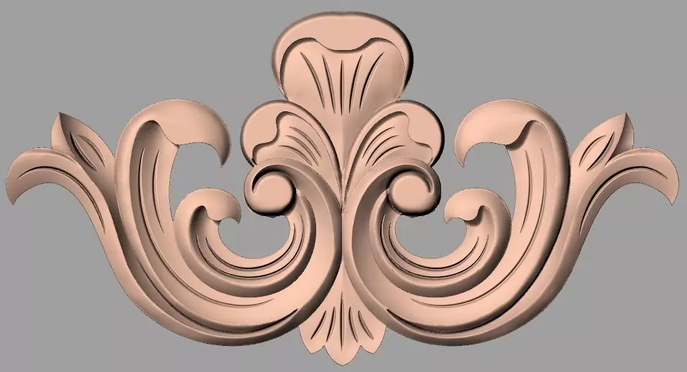 Furniture decorative flower 3D STL model for CNC carving E060 3D model_0
