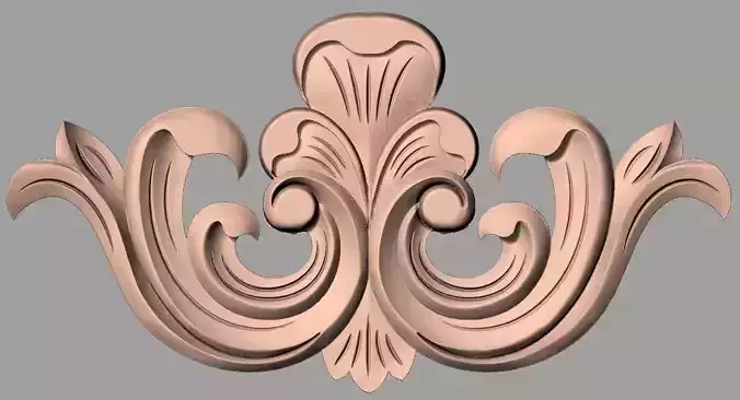 Furniture decorative flower 3D STL model for CNC carving E060