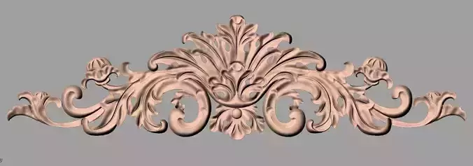 European style flower 3D relief STL Model for cnc engraving E061