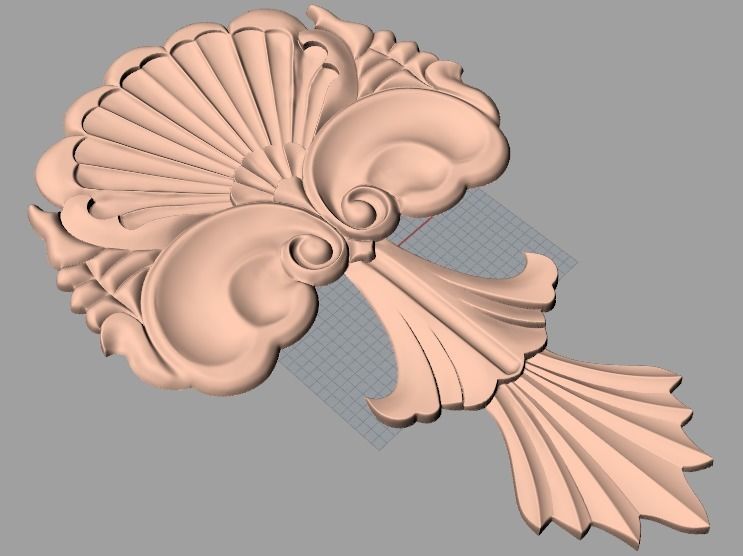 European style flower 3D relief STL Model for cnc engraving E062 3D model_1