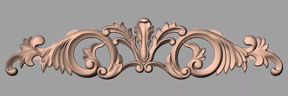 European style flower 3D relief STL Model for cnc engraving E065 3D model_0