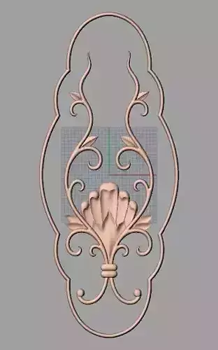 European style flower 3D relief STL Model for cnc engraving E068