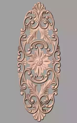 European style flower 3D relief STL Model for cnc engraving E070