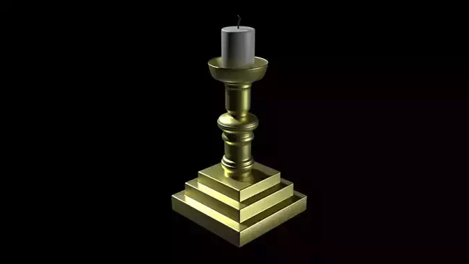 Church Candle V2 Low-poly 3D model