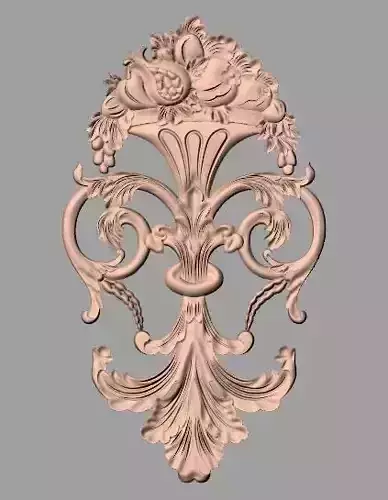 European style flower 3D relief STL Model for cnc engraving E071