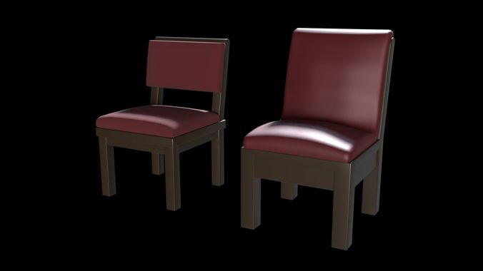Church Chair Set Low-poly 3D model