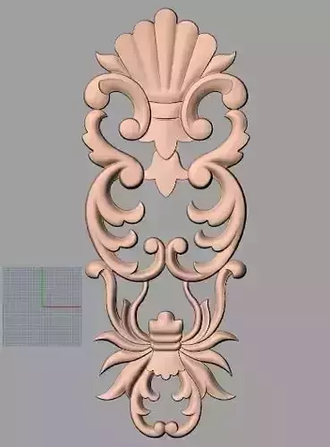 European style flower 3D relief STL Model for cnc engraving E074
