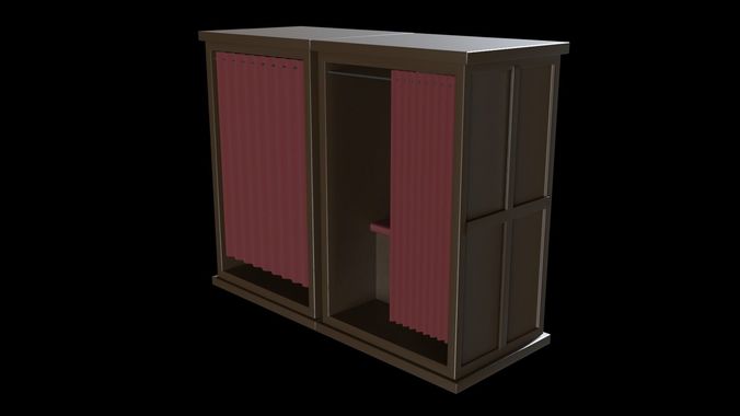 Church Confession Box V2 Low-poly 3D model