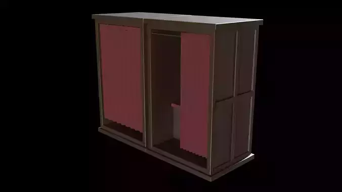 Church Confession Box V2 Low-poly 3D model