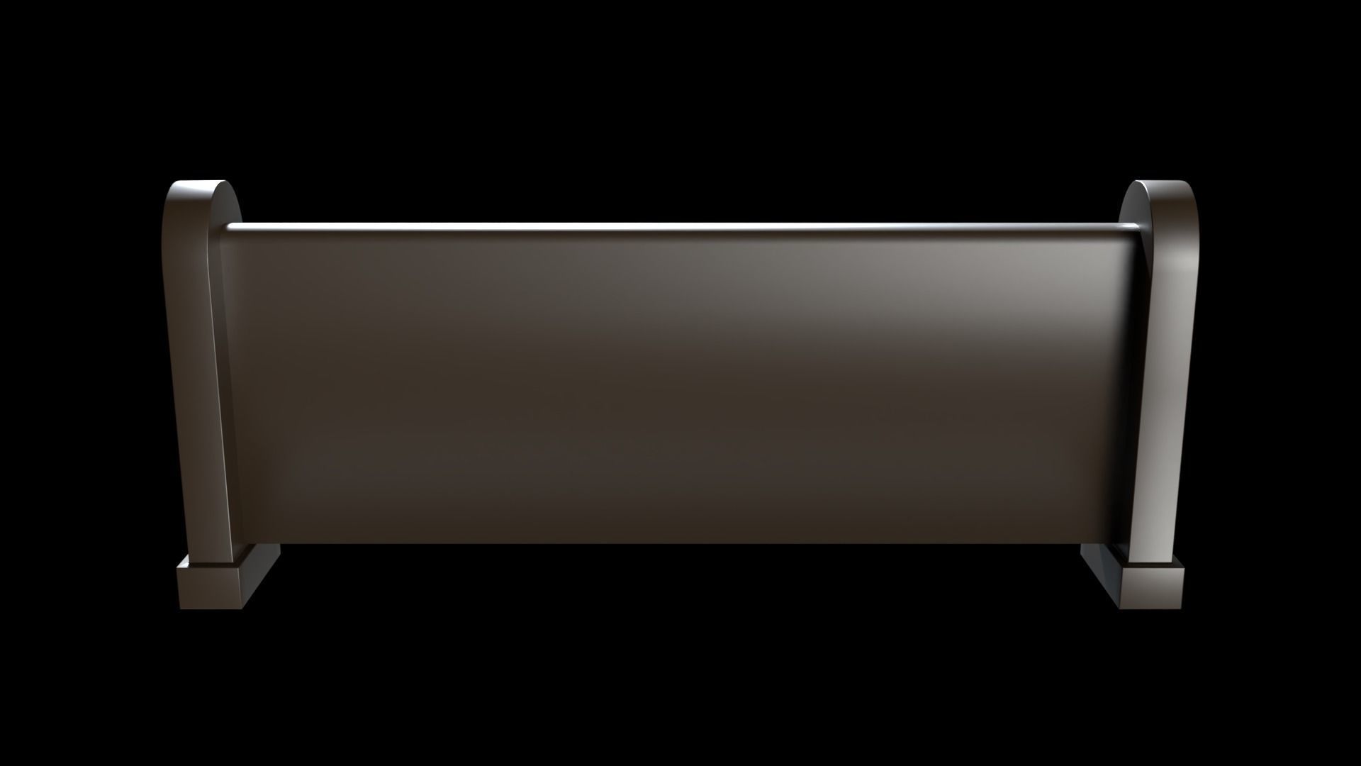 Church Pew Set Low-poly 3D model_7