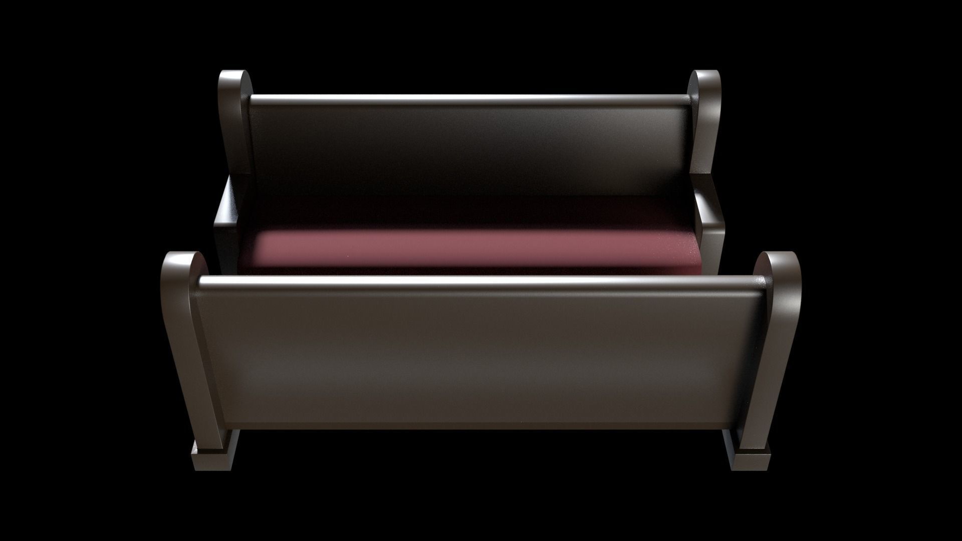 Church Pew Set Low-poly 3D model_9