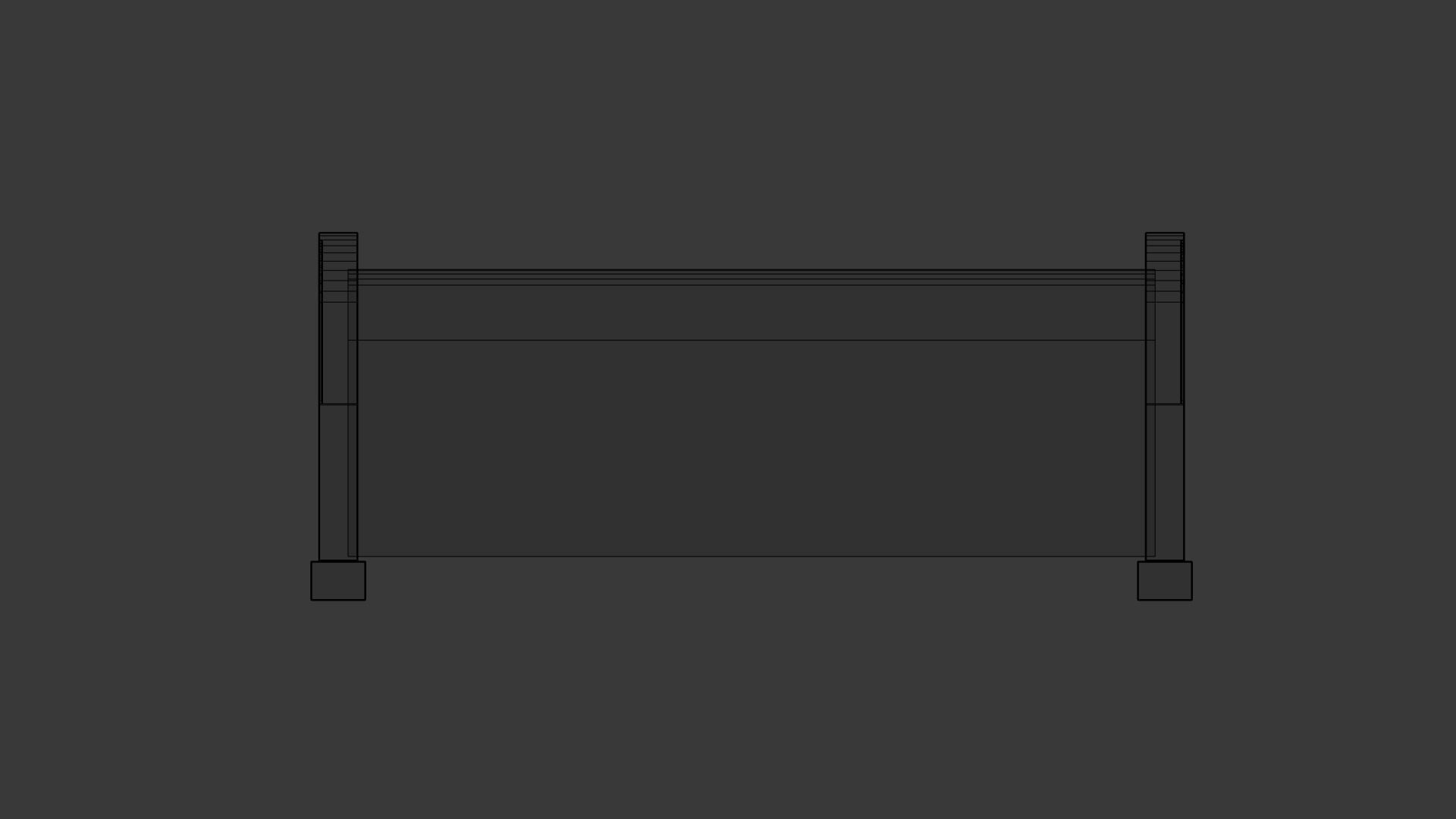 Church Pew Set Low-poly 3D model_16