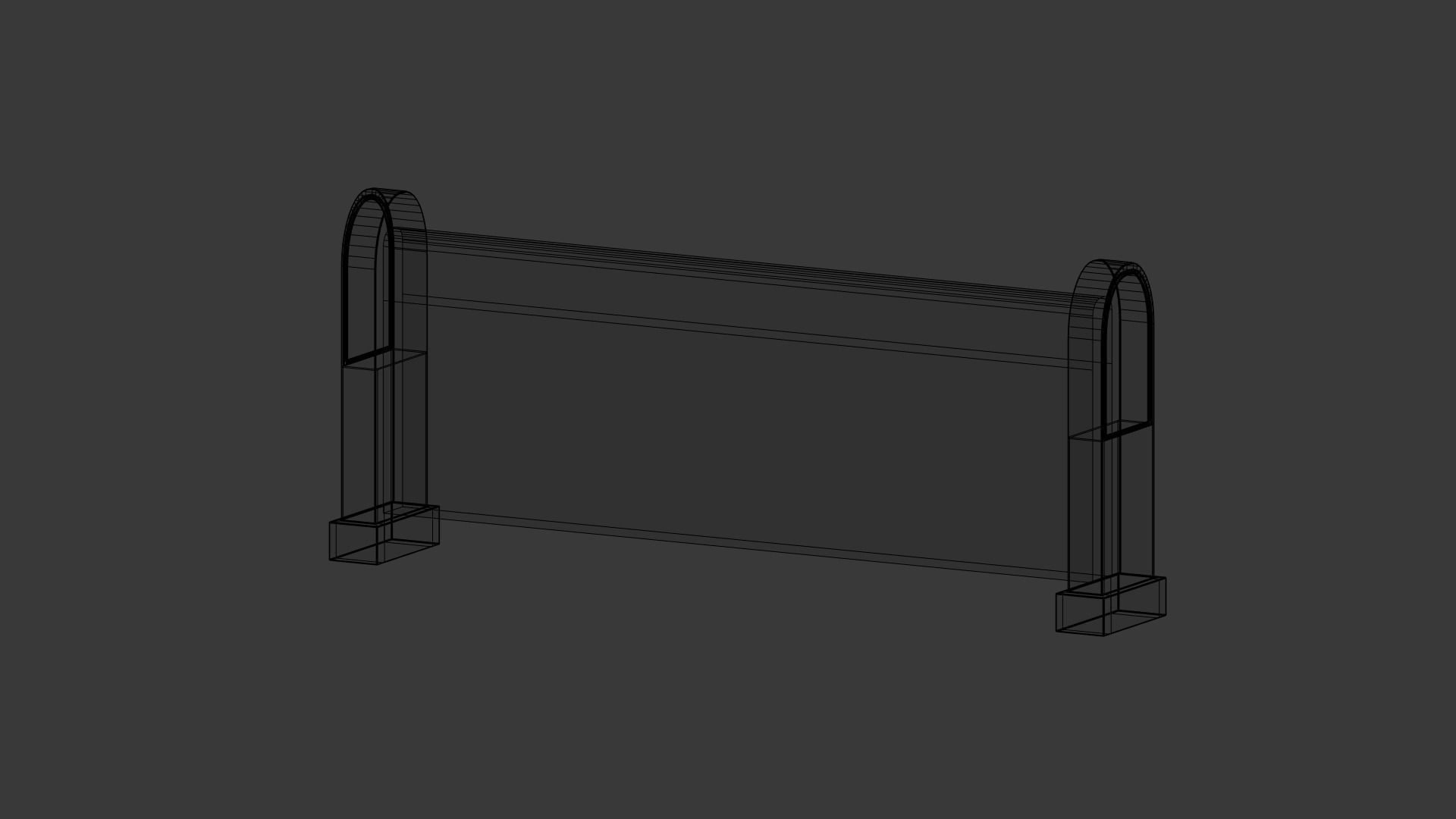 Church Pew Set Low-poly 3D model_15