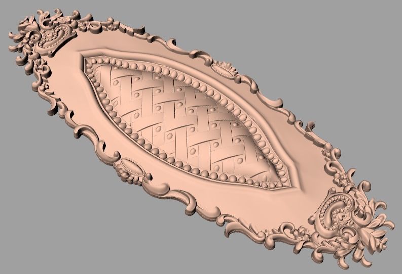 European style flower 3D relief STL Model for cnc engraving E080 3D model_1