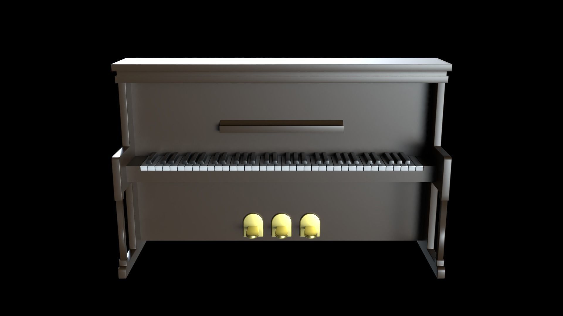 Church Piano Set Low-poly 3D model_4