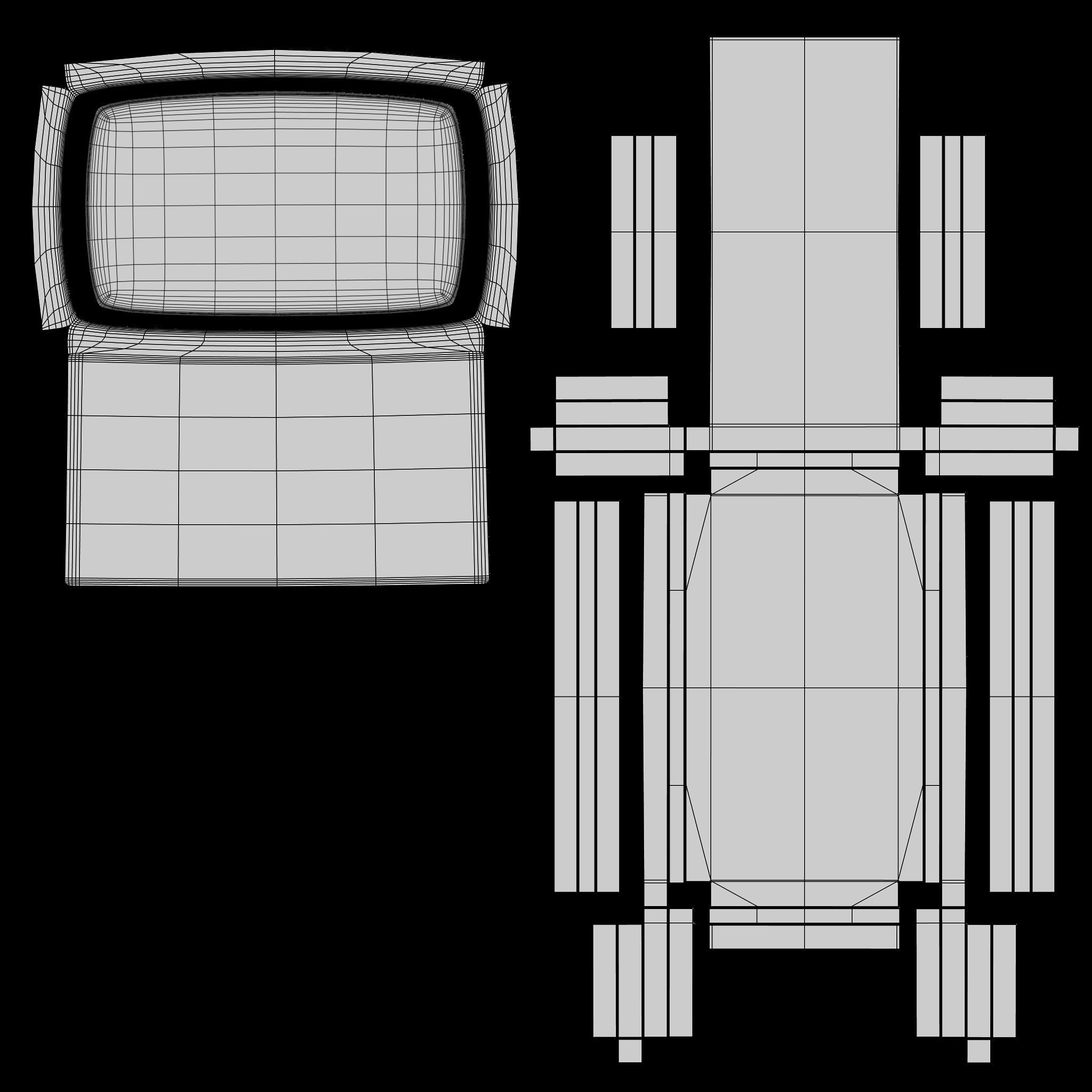 Church Piano Set Low-poly 3D model_20