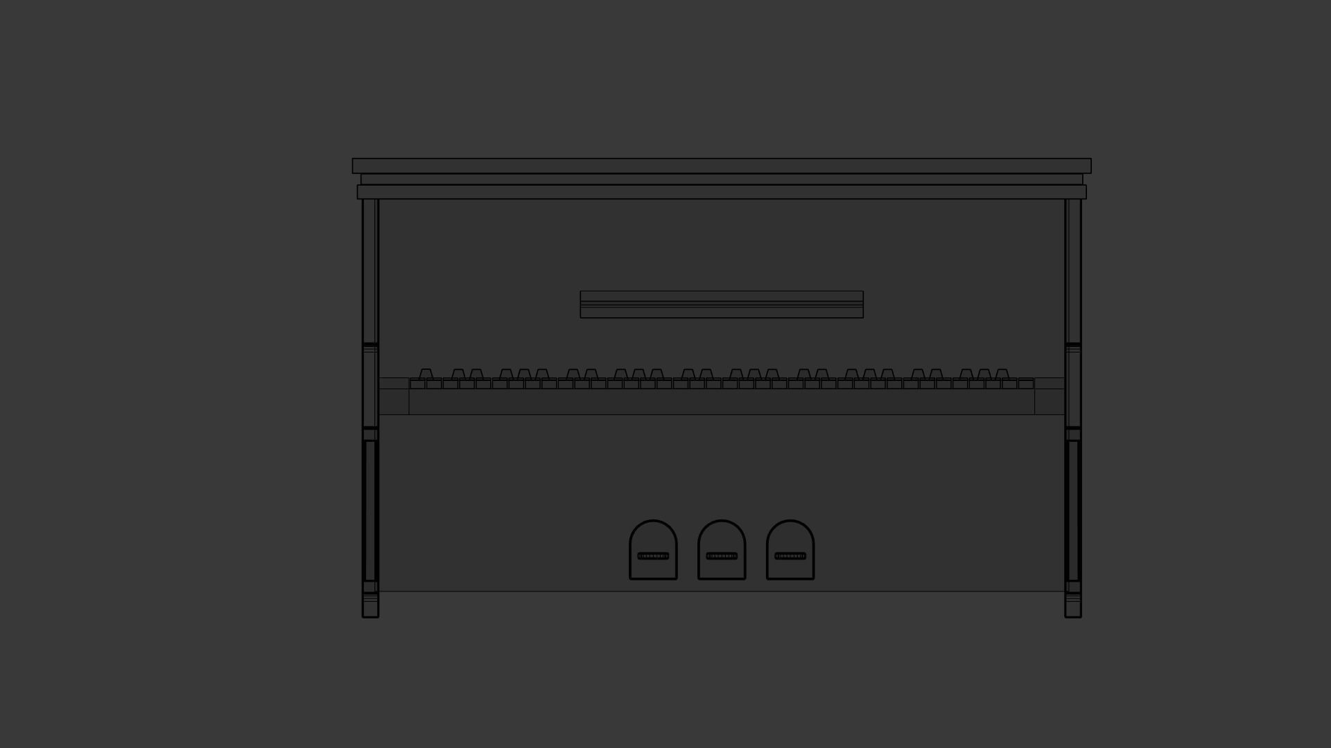 Church Piano Set Low-poly 3D model_13