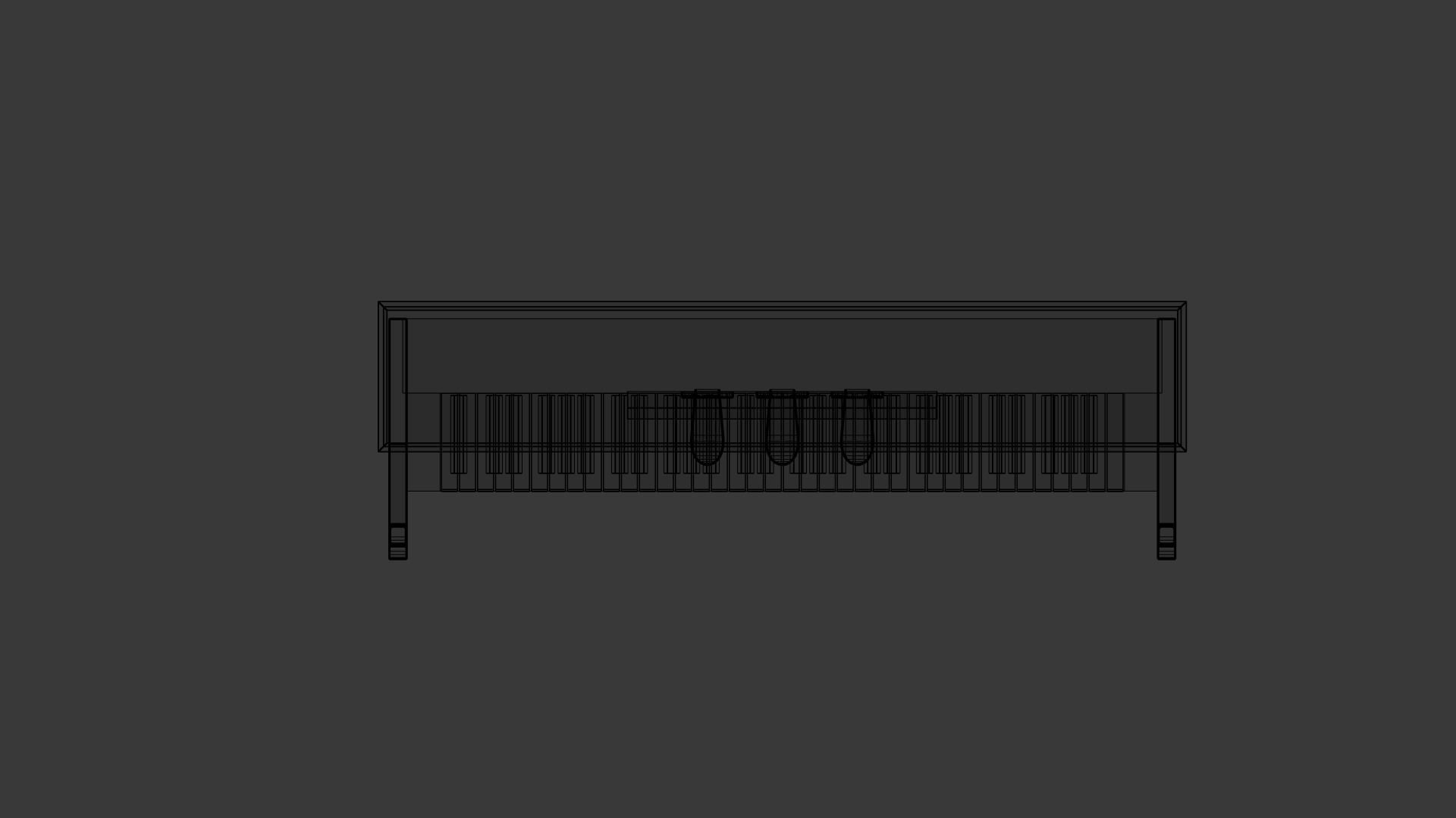 Church Piano Set Low-poly 3D model_14