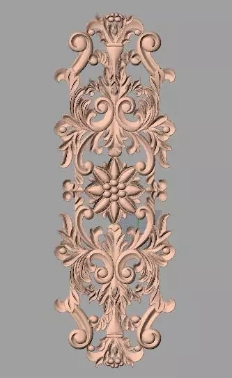 European style flower 3D relief STL Model for cnc engraving E081 3D model_0