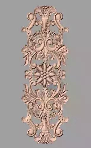European style flower 3D relief STL Model for cnc engraving E081