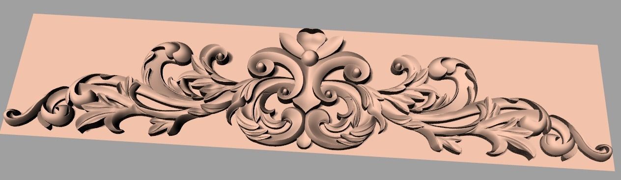 European style flower 3D relief STL Model for cnc engraving E083 3D model_1