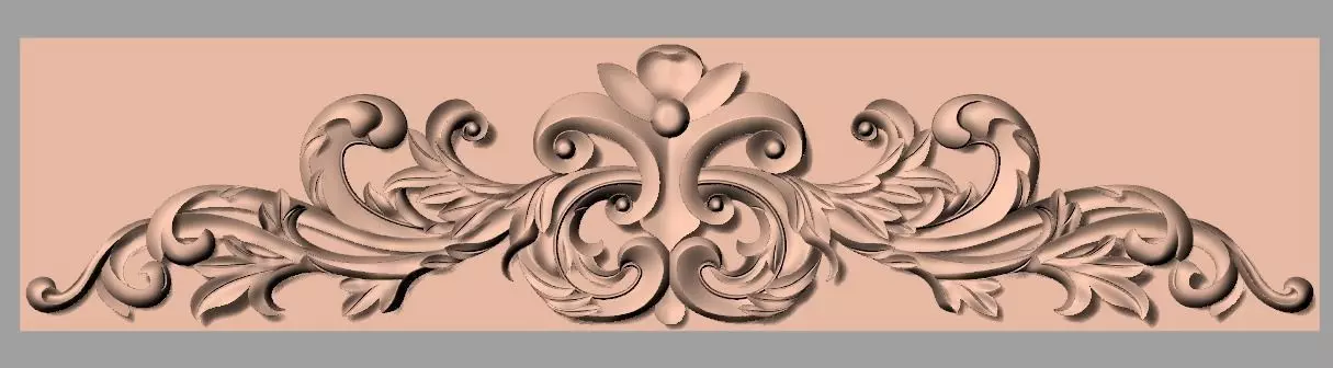 European style flower 3D relief STL Model for cnc engraving E083 3D model_0