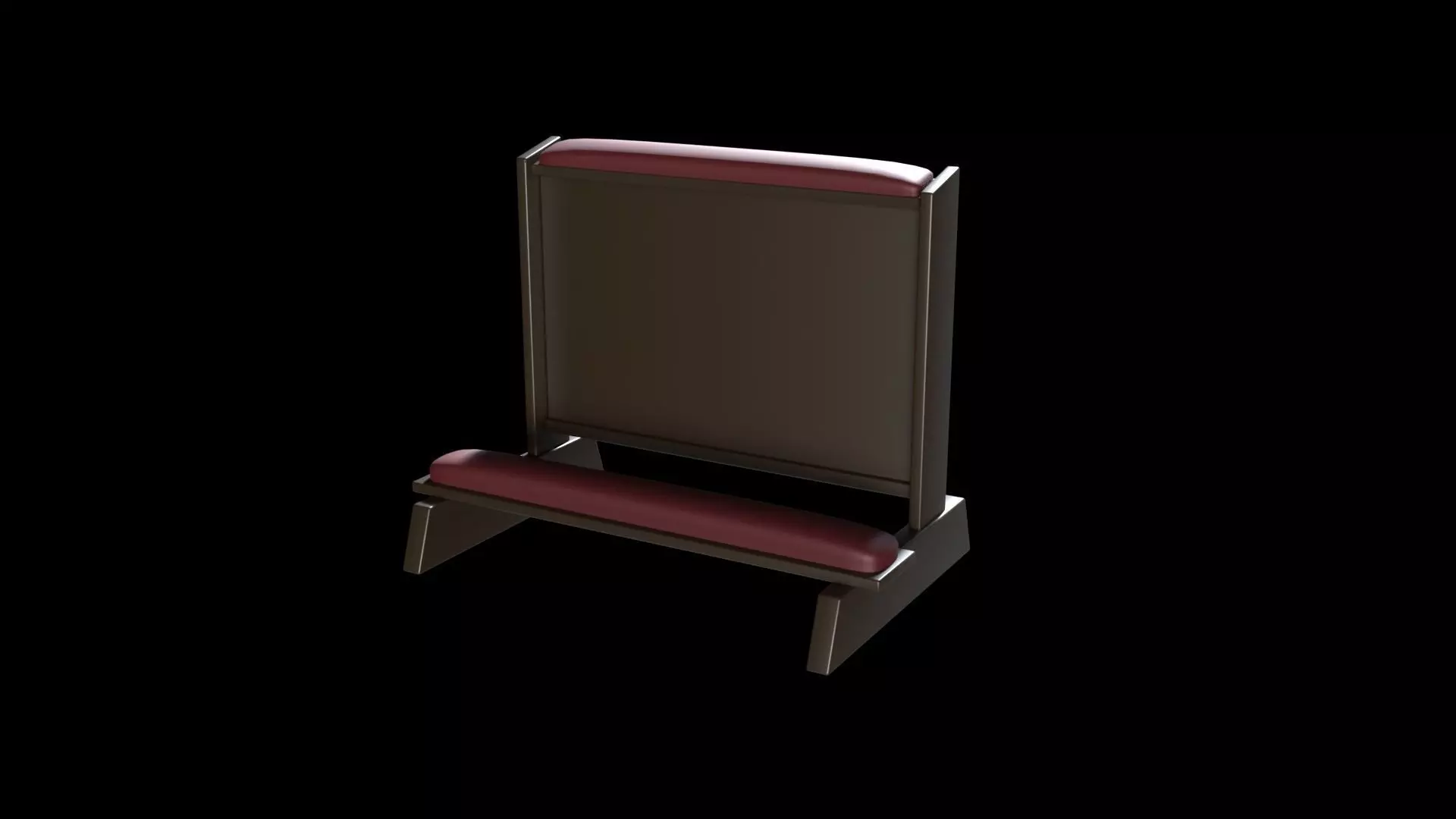 Church Prayer Bench V2 Low-poly 3D model_0