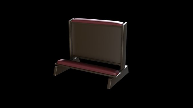 Church Prayer Bench V2 Low-poly 3D model