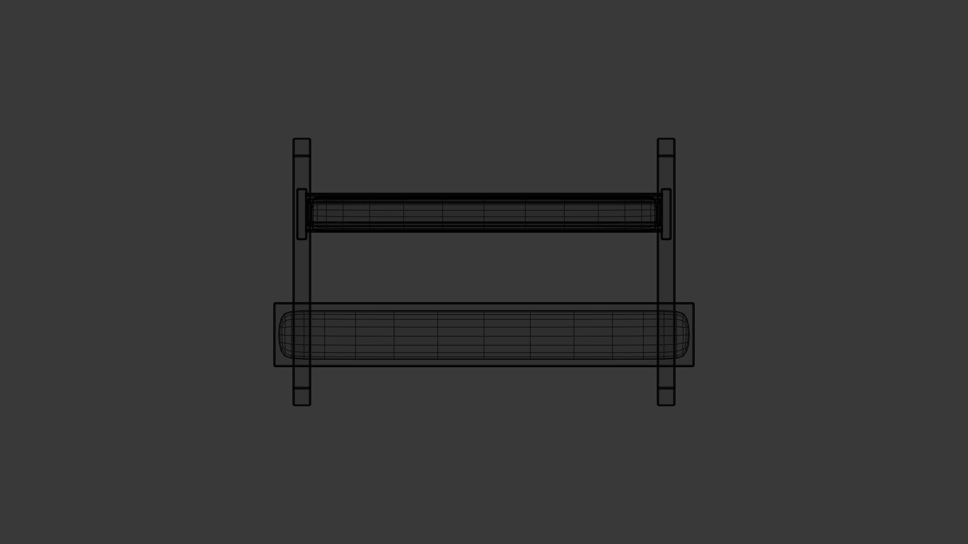 Church Prayer Bench V2 Low-poly 3D model_7