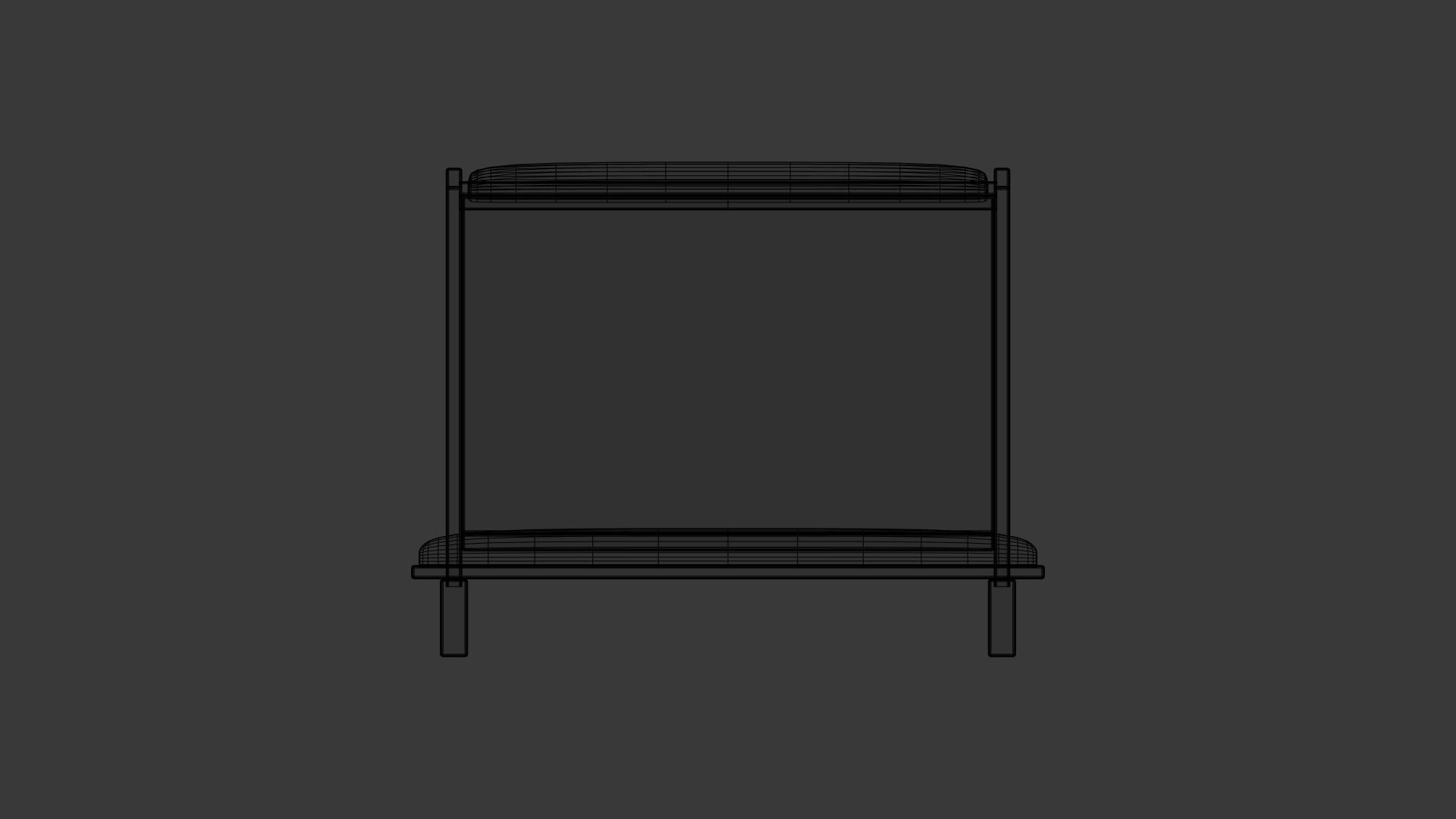 Church Prayer Bench V2 Low-poly 3D model_5