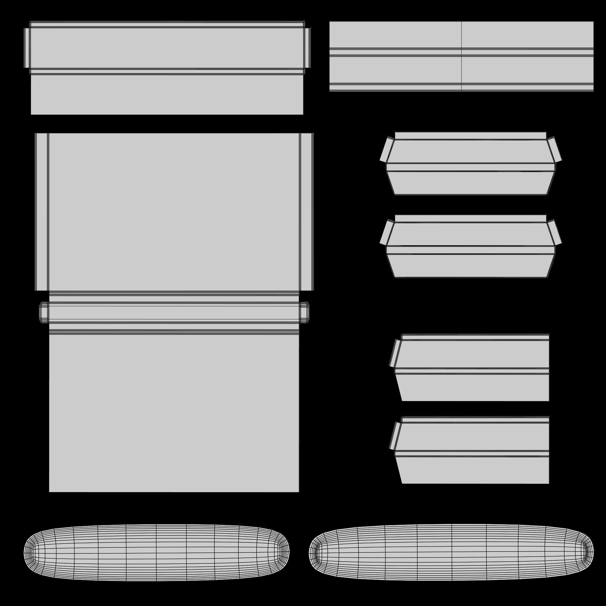 Church Prayer Bench V2 Low-poly 3D model_8