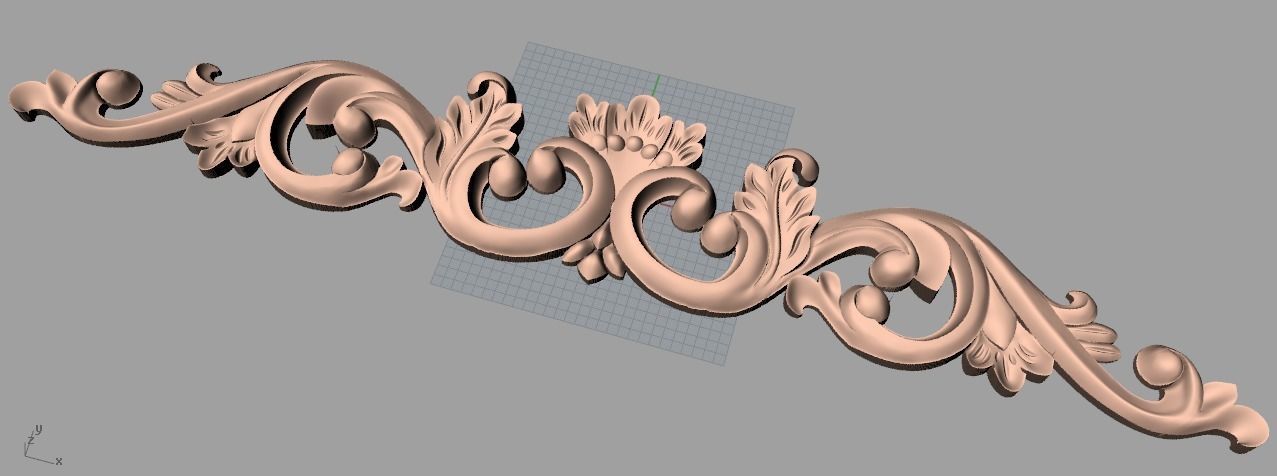 European style flower 3D relief STL Model for cnc engraving E085 3D model_1