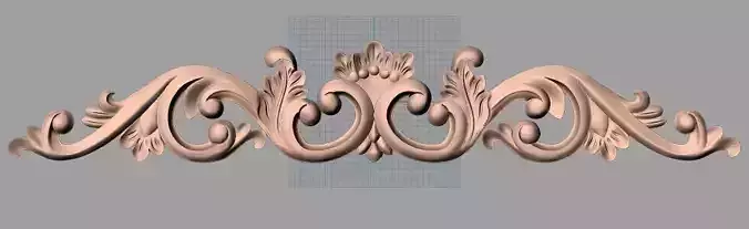 European style flower 3D relief STL Model for cnc engraving E085