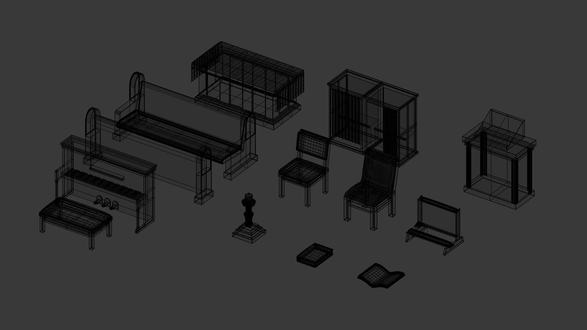 Church Furniture Asset Pack V2 Low-poly 3D model_44