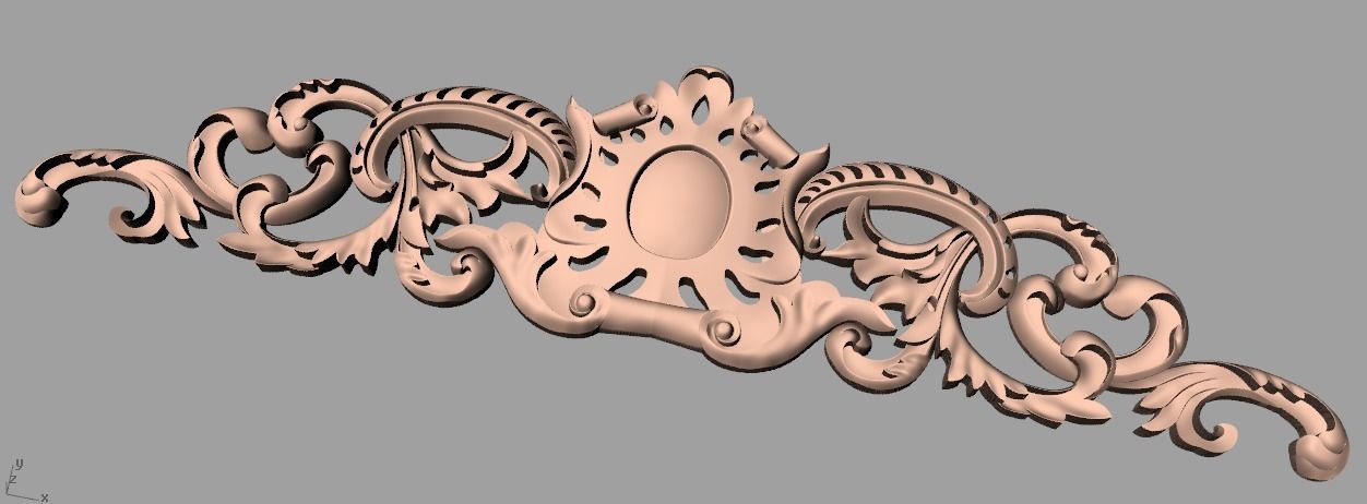 European style flower 3D relief STL Model for cnc engraving E086 3D model_1