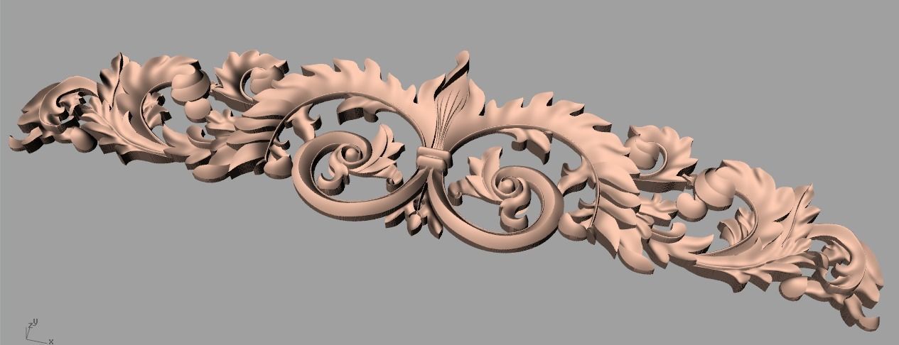 European style flower 3D relief STL Model for cnc engraving E087 3D model_1