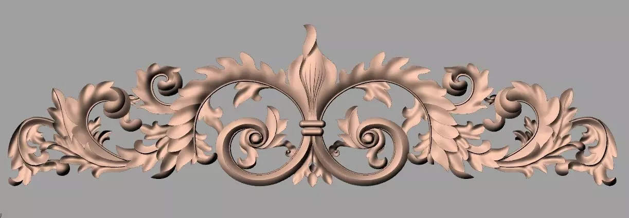 European style flower 3D relief STL Model for cnc engraving E087 3D model_0