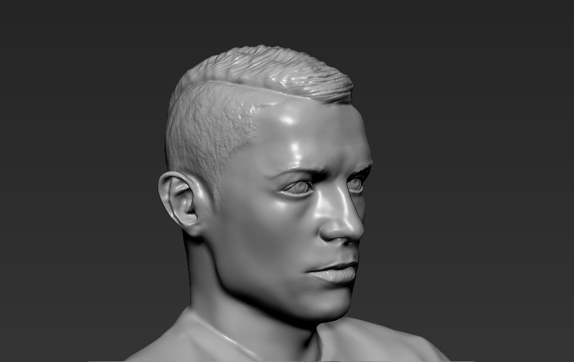 Cristiano Ronaldo with Throphies for 3D printing 3D print model_9