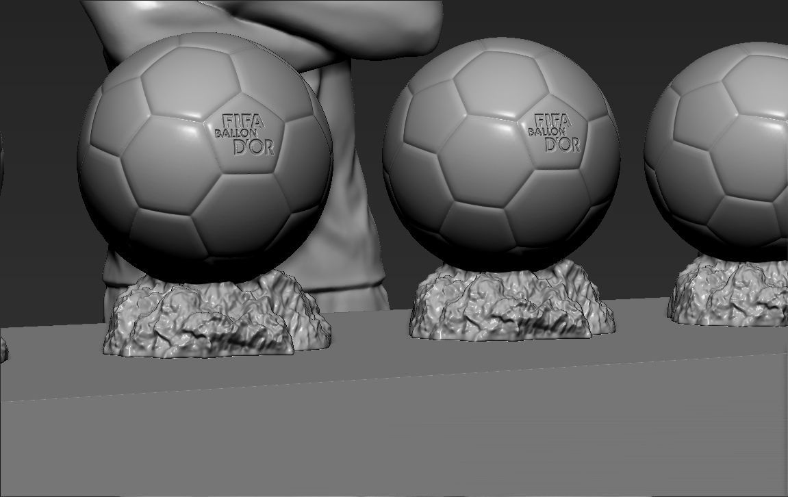 Cristiano Ronaldo with Throphies for 3D printing 3D print model_26