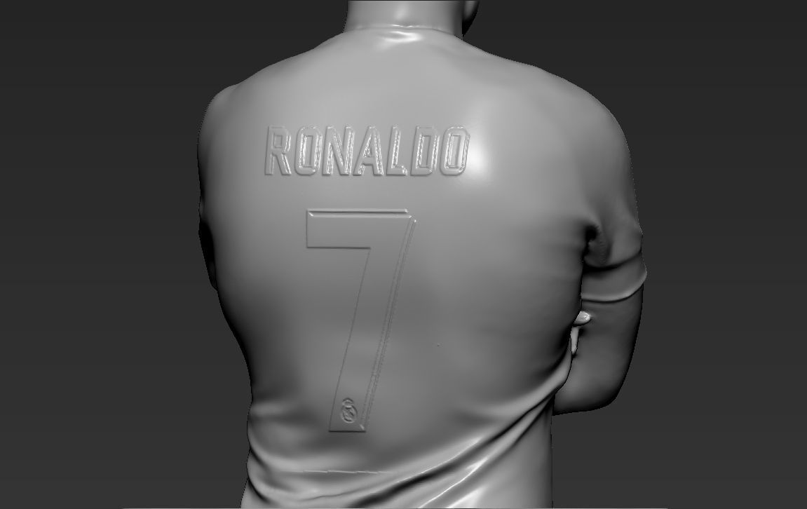 Cristiano Ronaldo with Throphies for 3D printing 3D print model_25