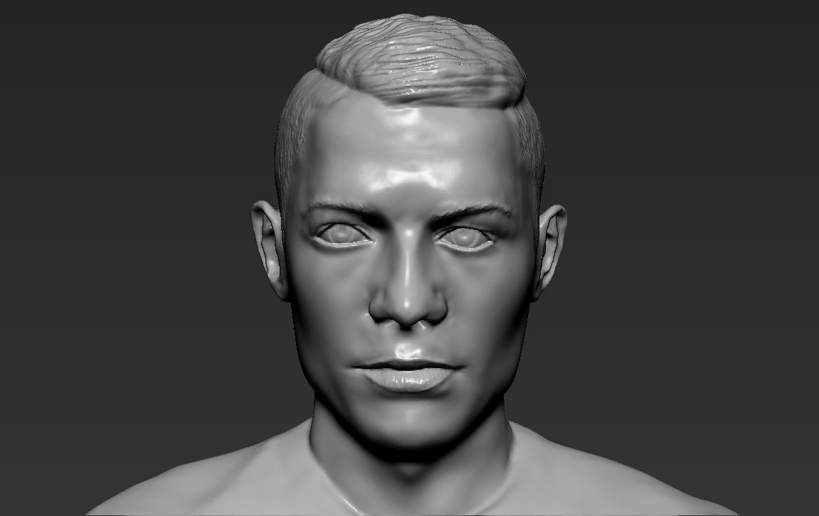 Cristiano Ronaldo with Throphies for 3D printing 3D print model_7