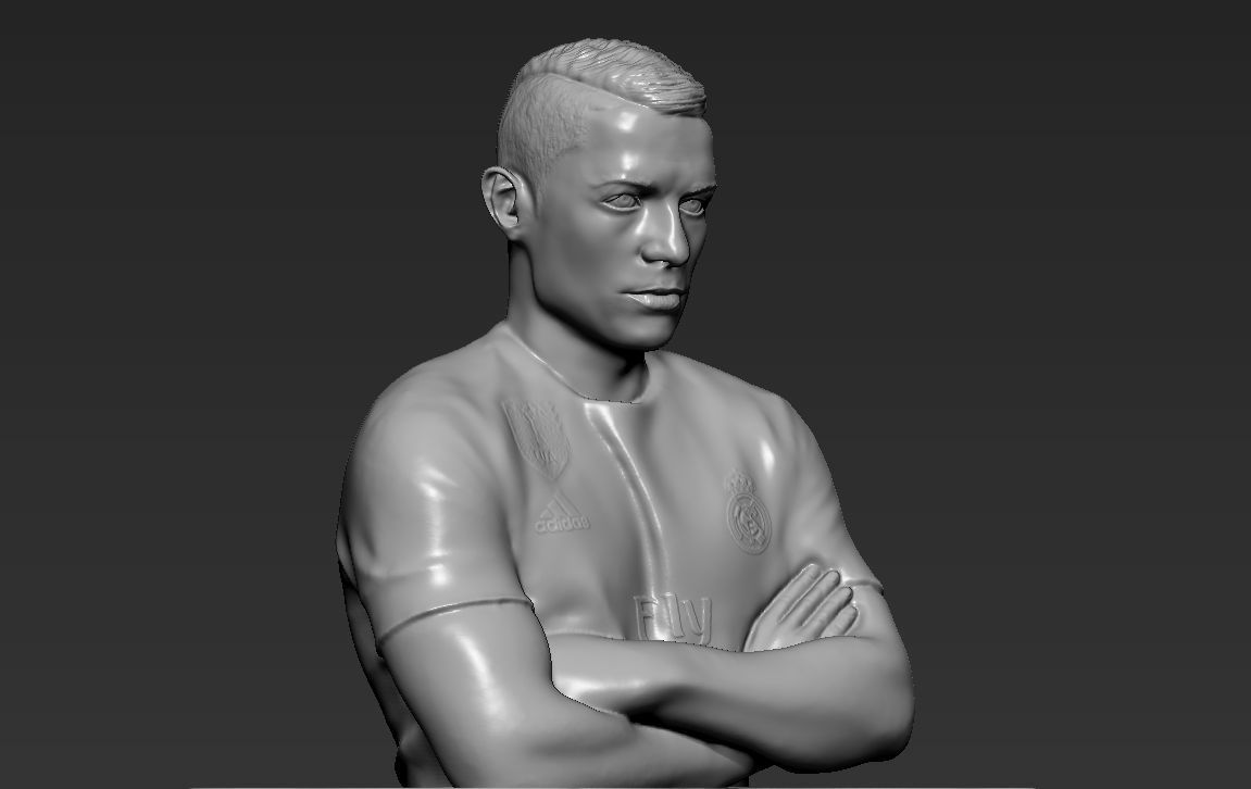 Cristiano Ronaldo with Throphies for 3D printing 3D print model_24