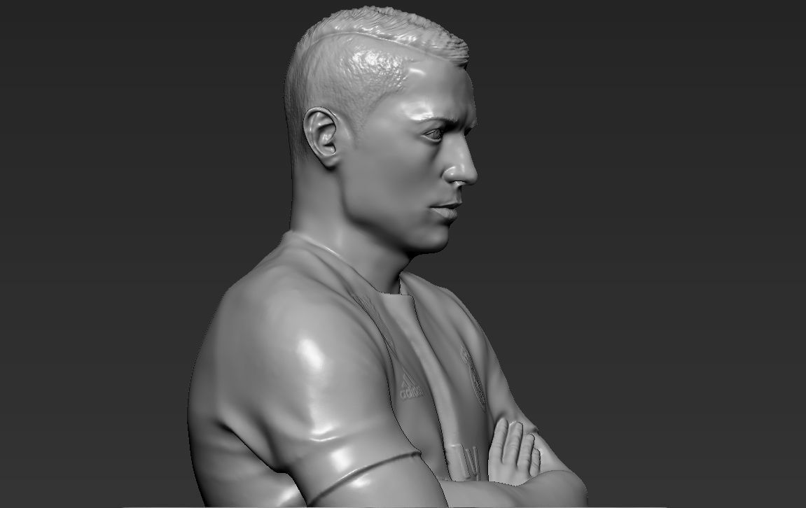 Cristiano Ronaldo with Throphies for 3D printing 3D print model_23