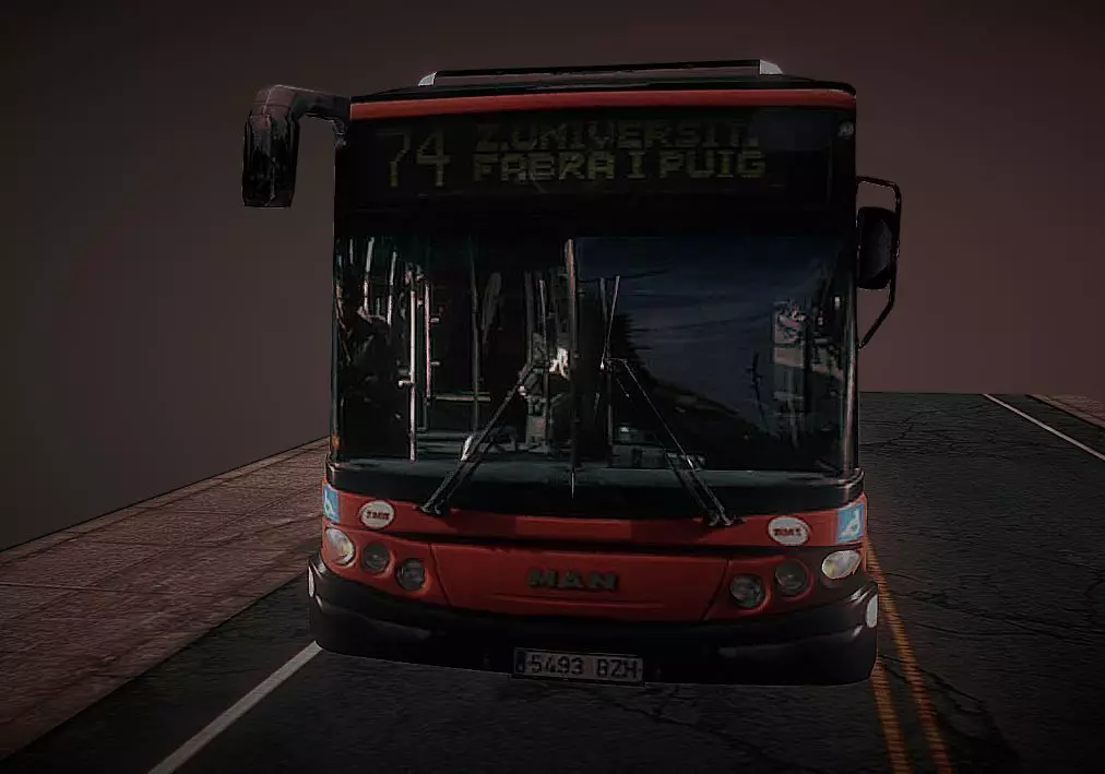 Autobus bus street Free low-poly 3D model_0