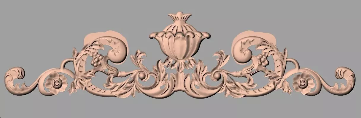 European style flower 3D relief STL Model for cnc engraving E093 3D model
