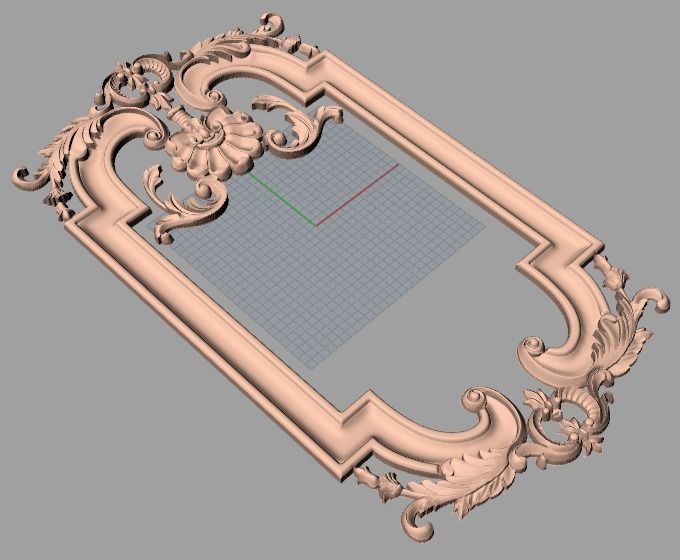 European style flower 3D relief STL Model for cnc engraving E094 3D model_1