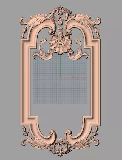 European style flower 3D relief STL Model for cnc engraving E094 3D model_0