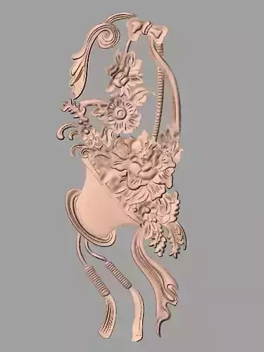 European style flower 3D relief STL Model for cnc engraving E095